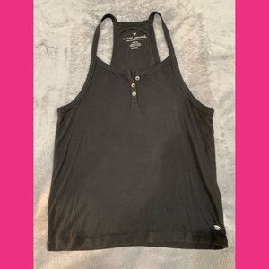 American Eagle Ribbed Black Tank Top Size Medium